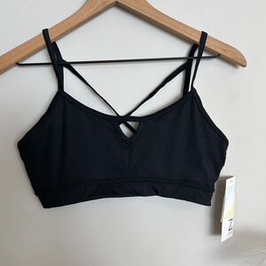 Z By Zella Black Crossback Keyhole Origami Triangle Sports Bra